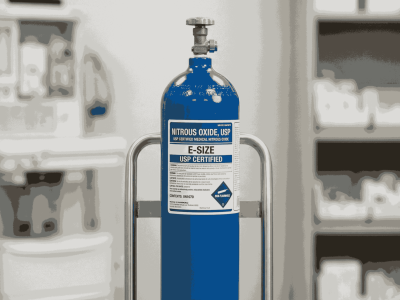 Medical-Grade Nitrous Oxide Cylinder – USP Certified, E-Size (1)